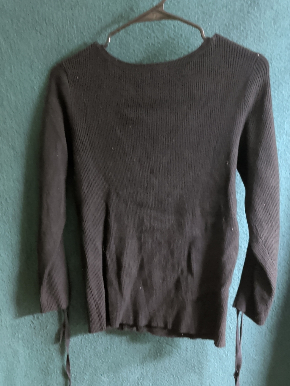 CB casual Black Ribbed Scoop Neck Sweater